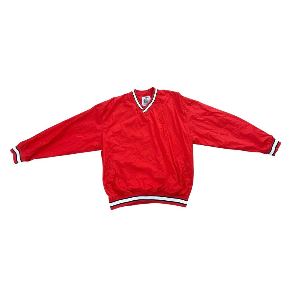 Vintage Eastbay Red V-Neck Pullover Windbreaker Jacket XXL